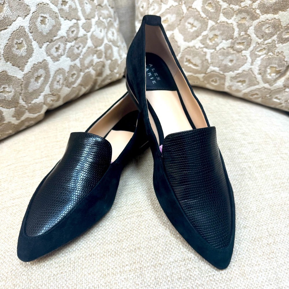 Alex Marie | Loafers | Black Suede w/Textured Leather Vamp | NWOB | 8.5